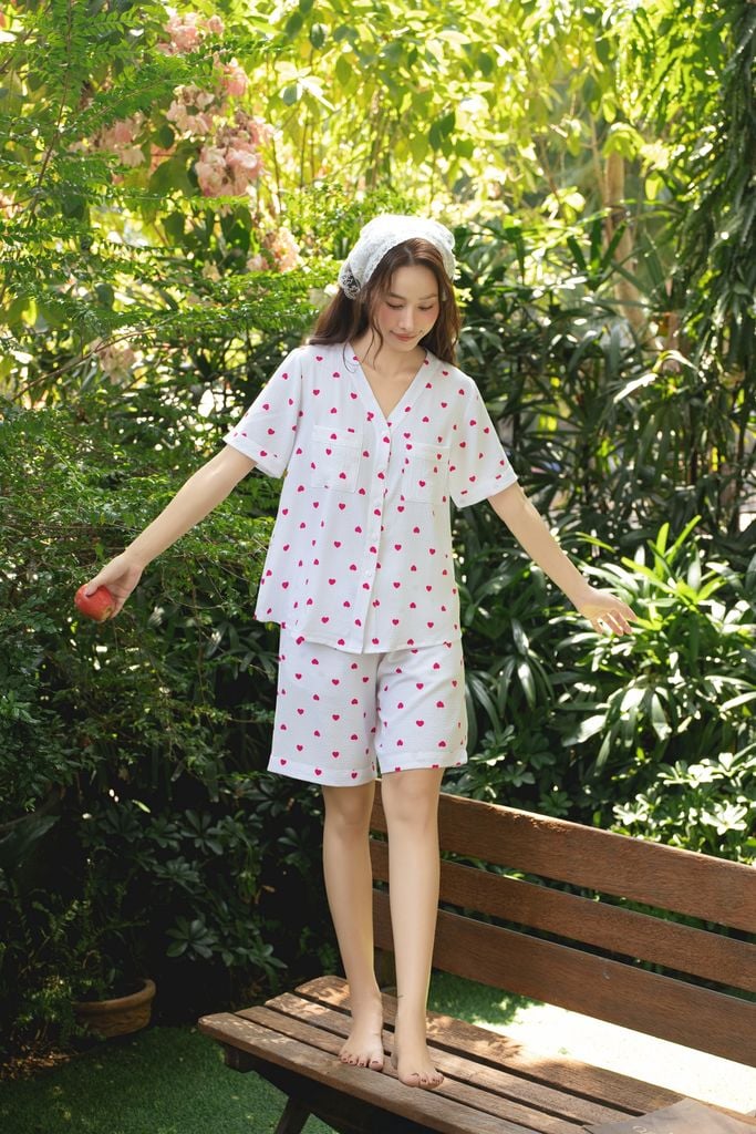 Pijama ngắn cổ V Mabel Py Set