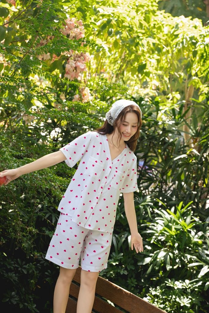 Pijama ngắn cổ V Mabel Py Set