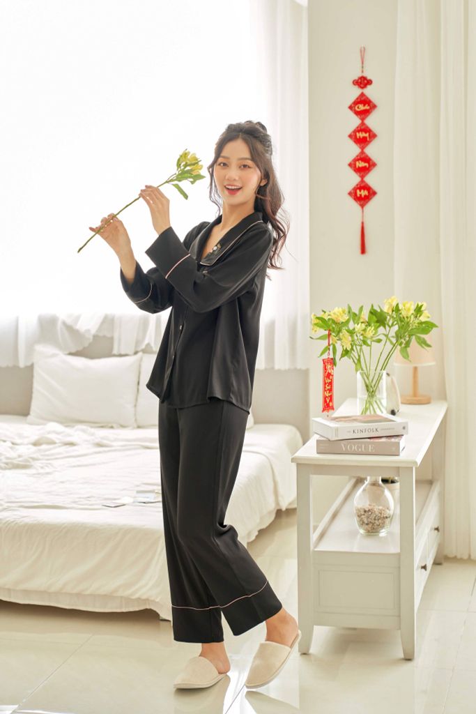 Pijama dài tay trơn Mia Long Sleeve Py Set