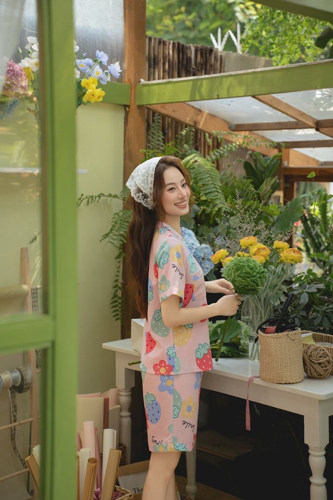 Pijama ngắn cổ V Vie Mina Py Set