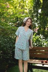 Pijama ngắn cổ V Vie Py Set in Mint