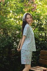 Pijama ngắn cổ V Vie Py Set in Mint