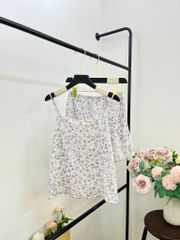 Đồ bộ 2 dây Floral Straps Set in Violet