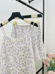 Đồ bộ 2 dây Floral Straps Set in Violet