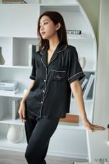 Pijama dài lụa trơn Ink Long Py Set