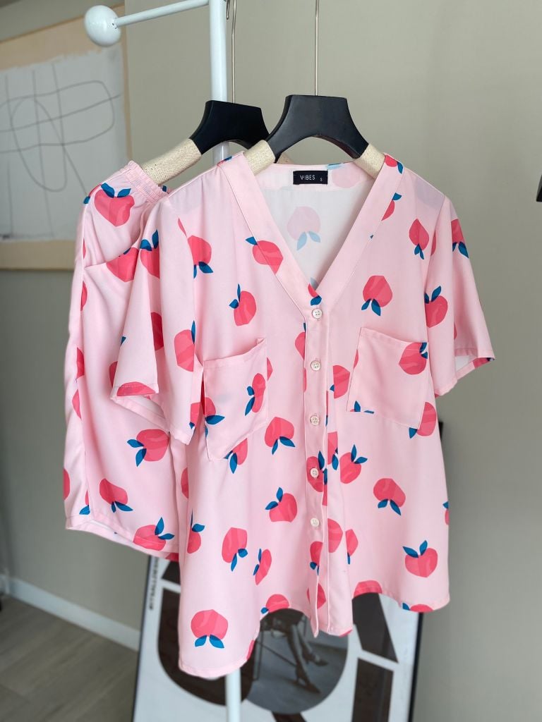 Pijama ngắn cổ V Vie Peach Py Set