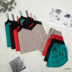 Đồ bộ 2 dây lụa trơn Steal Straps Set