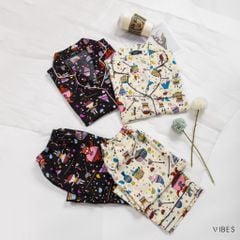 Pijama lửng Owl Cream Capri Py Set