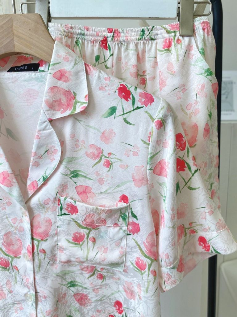 Pijama ngắn Lụa gấm Kara Py Set