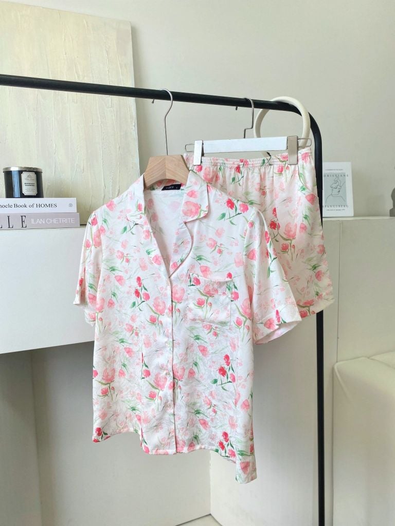 Pijama ngắn Lụa gấm Kara Py Set