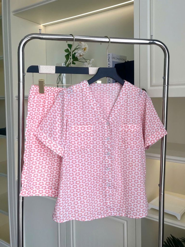 Pijama ngắn cổ V Vie Jane Py Set
