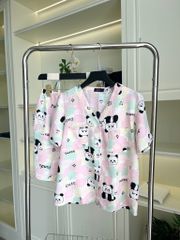 Pijama ngắn cổ V Vie Panda Pink Py Set