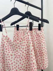 Đồ bộ 2 dây Floral Straps Set in Pink