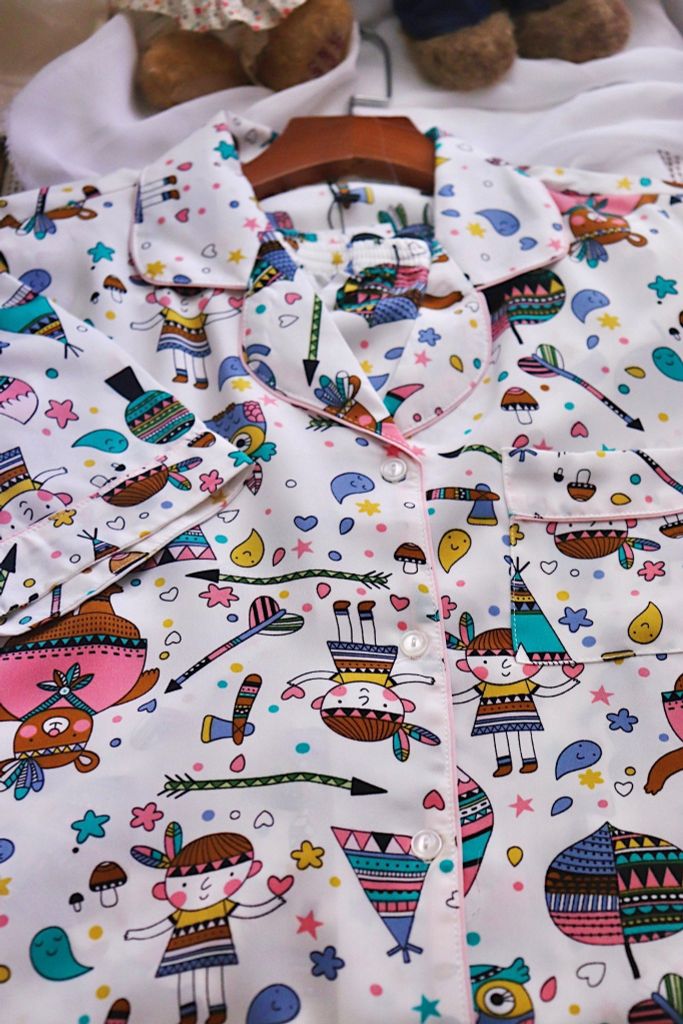 Pijama ngắn Owl White Py Set