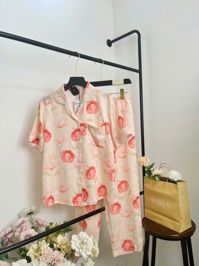 Pijama dài Lụa gấm Jolie Long Py Set