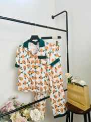 Pijama dài Lụa gấm Orange Long Py Set