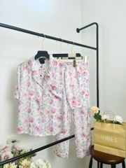 Pijama dài Lụa gấm Rose Long Py Set