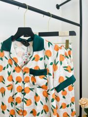 Pijama ngắn Lụa gấm Orange Silk Py Set