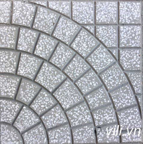 Gạch Vỉa Hè 40x40 Terrazzo Cánh Quạt Xám