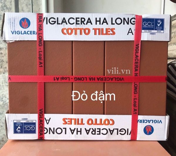 Gạch thẻ ốp trang trí 6X24 Cotto Viglacera Hạ Long đỏ đậm