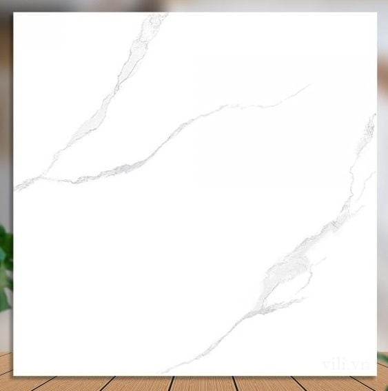 Gạch lát nền 60X60 XSMART 75001 đá bóng trắng vân mây