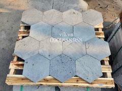 Đá tổ ong xám lục giác lát sân D25