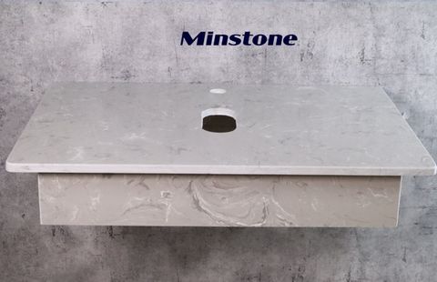 Bàn đá lavabo Minstone M106 50x70 vân xám