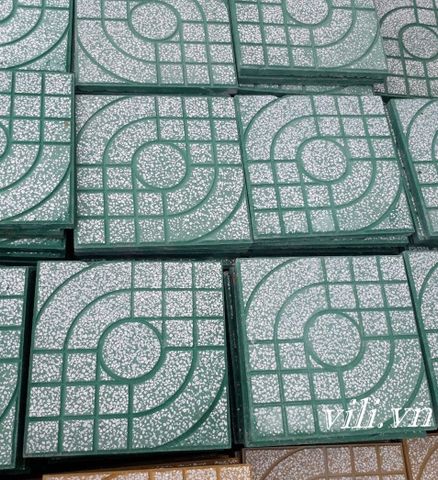 Gạch Vỉa Hè 40x40 Terrazzo Mắt Nai Xanh