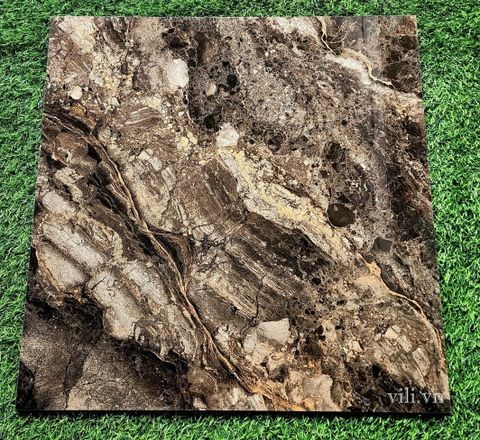 Gạch lát nền 60x60 CMC PTK68008 đá bóng vân đá nâu đen