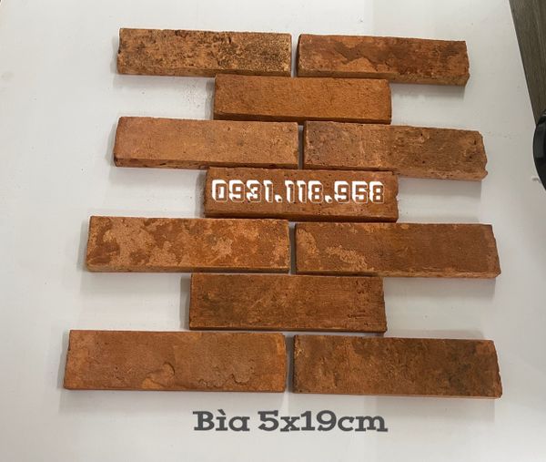 Gạch cổ Bìa ốp tường 5x19-20 cm ốp trang trí - Cổ đỏ