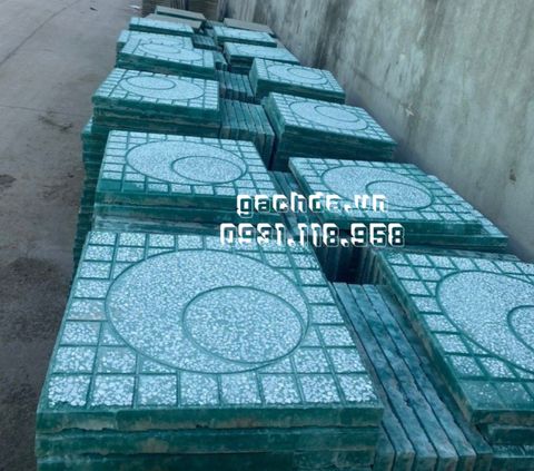 Gạch Vỉa Hè 40x40 Terrazzo Mặt Trăng xanh