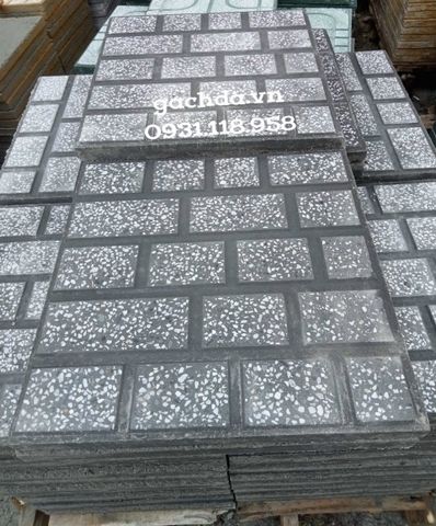 Gạch Vỉa Hè 40x40 Terrazzo Ca rô Xám