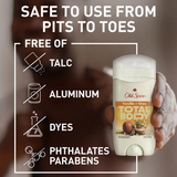  Lăn Khử Mùi Old Spice Total Body Absorbs Sweat Notes Of Mandarin + Sandalwood 85Gr (Sáp Trắng) 