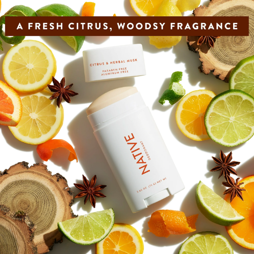  Lăn Khử Mùi Native Citrus & Herbal Musk 75Gr (Sáp Trắng) 