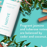  Lăn Khử Mùi Native Jasmine & Cedar 75Gr (Sáp Trắng) 