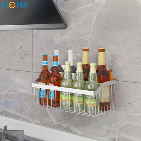 Kệ để gia vị rau củ quả dán tường inox 304 Hobby home decor KTC