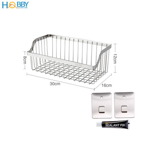 Kệ để gia vị rau củ quả dán tường inox 304 Hobby home decor KTC