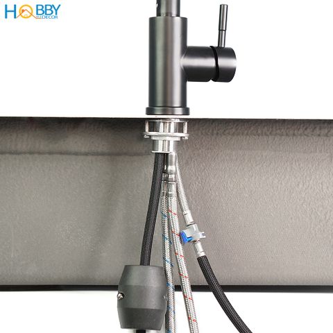 Vòi rửa chén nóng lạnh Inox 304 dây rút 3 chế độ Hobby Home Decor VDR6