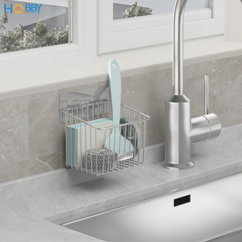 Kệ rổ đựng hành tỏi ớt đa năng inox 304 dán tường Hobby home decor TB4