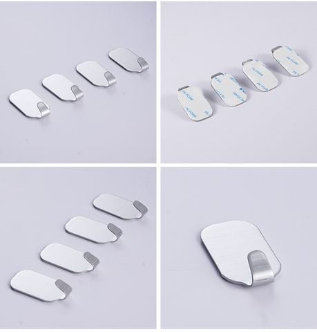 Combo 8 móc treo đồ inox 304 dán tường tiện dụng Hobby home decor 3055