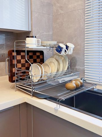 Kệ chén đa năng 2 tầng gác chậu inox 304 Hobby home decor KC5
