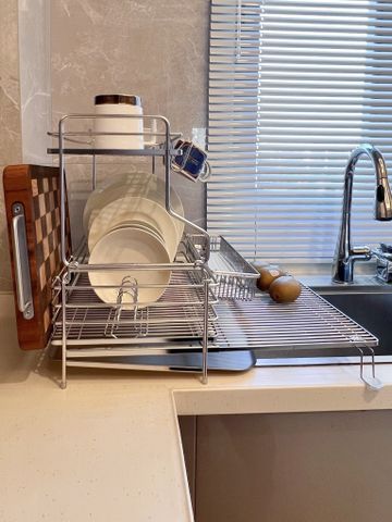 Kệ chén đa năng 2 tầng gác chậu inox 304 Hobby home decor KC5