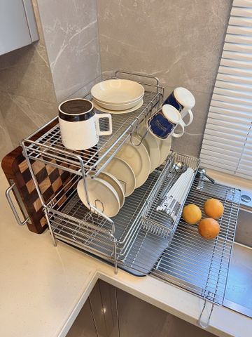 Kệ chén đa năng 2 tầng gác chậu inox 304 Hobby home decor KC5