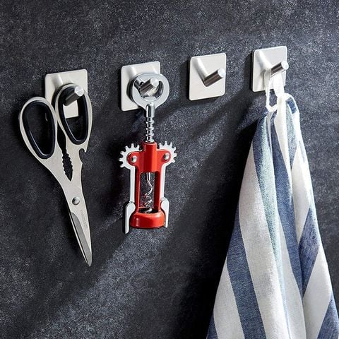 Combo 4 móc treo đồ dán tường inox 304 Hobby home decor V110-4