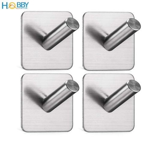 Combo 4 móc treo đồ dán tường inox 304 HOBBY home decor V110-4 kèm keo