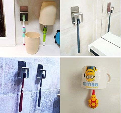 Móc treo bàn chải ly đánh răng dán tường inox 304 Hobby Home Decor MB