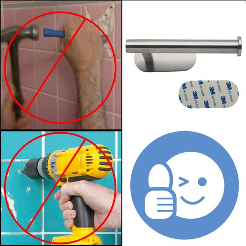 Móc treo cuộn giấy vệ sinh Inox 304 dán tường Hobby home decor G5