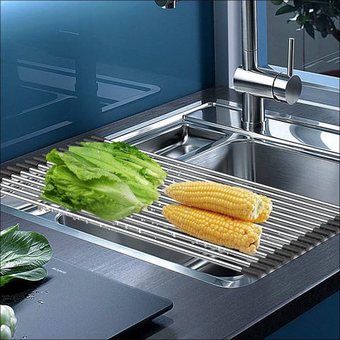 Kệ xếp gọn để đồ rửa chén gác lên bồn rửa Hobby Home Decor KXG 12 thanh inox 304