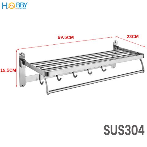 Kệ để khăn tắm quần áo đa năng gắn tường inox 304 Hobby Home Decor GTK