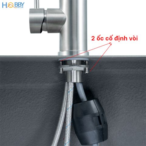 Vòi rửa chén nóng lạnh inox 304 dây rút 3 chế độ Hobby home decor VDR10